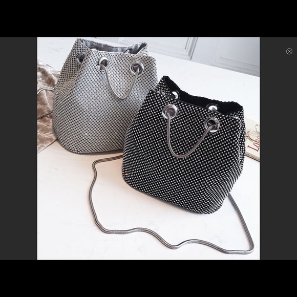 SOLD!! Shine Bright Rhinestone Mini Bucket Bag - Picture 4 of 5
